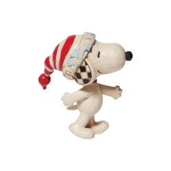 Jim Shore Mini Snoopy with Red and White Stocking